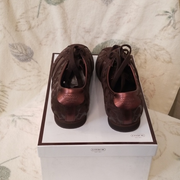 Coach Brown Signature Sneakers NWT - Picture 3 of 5